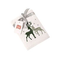 TAC Подарочное полотенце махровое NEW YEAR 50x90, DEERS белое