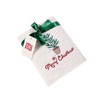TAC Подарочное полотенце махровое NEW YEAR 50x90, MERRY CRISTMAS белое