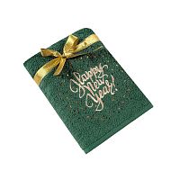 TAC Подарочное полотенце махровое HAPPY NEW YEAR 50x90, зеленое