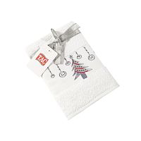 TAC Подарочное полотенце махровое NEW YEAR 50x90, CHRISTMAS TREE белое